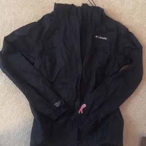 Black columbia raincoat